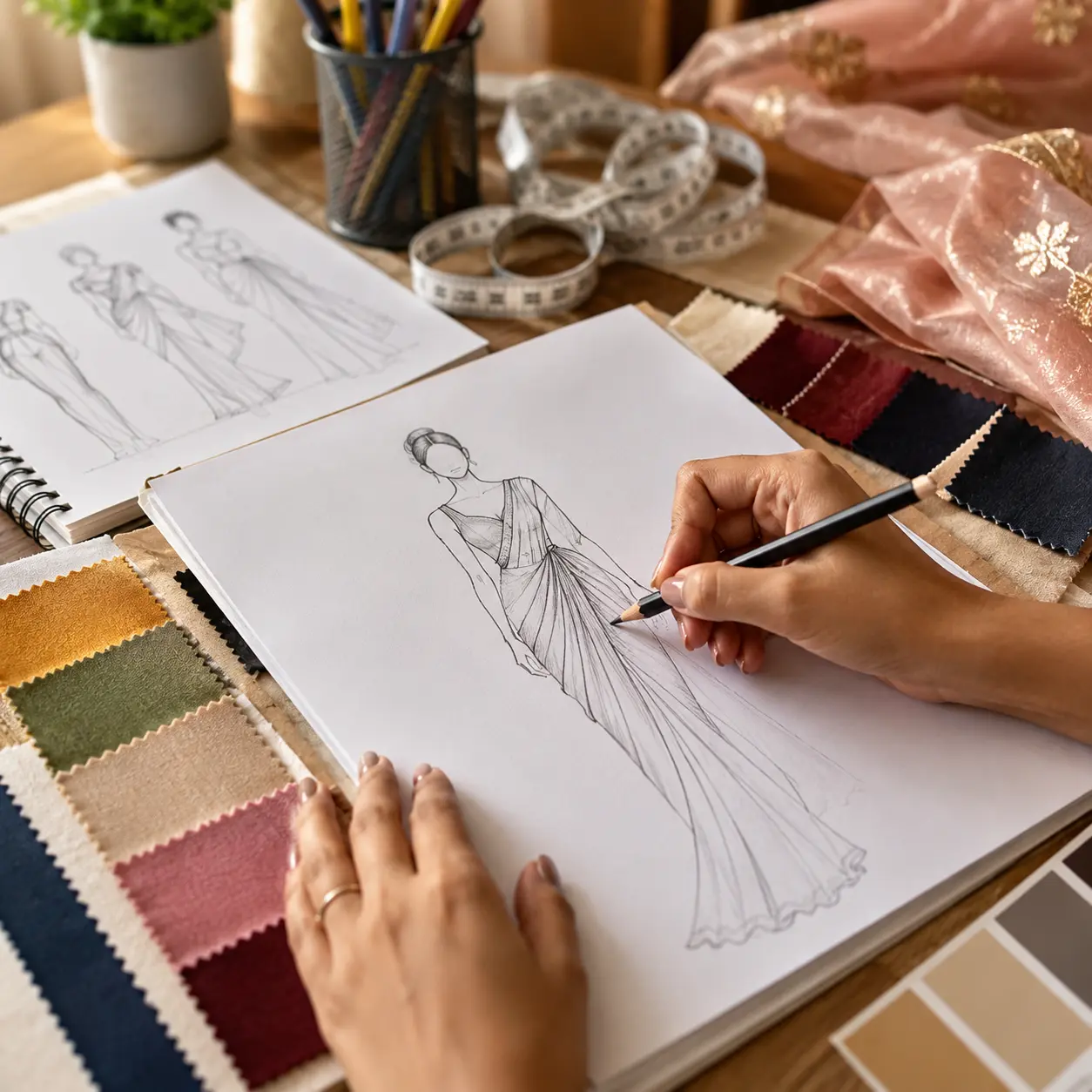 Fashion sketching practice at Kreative Sketch